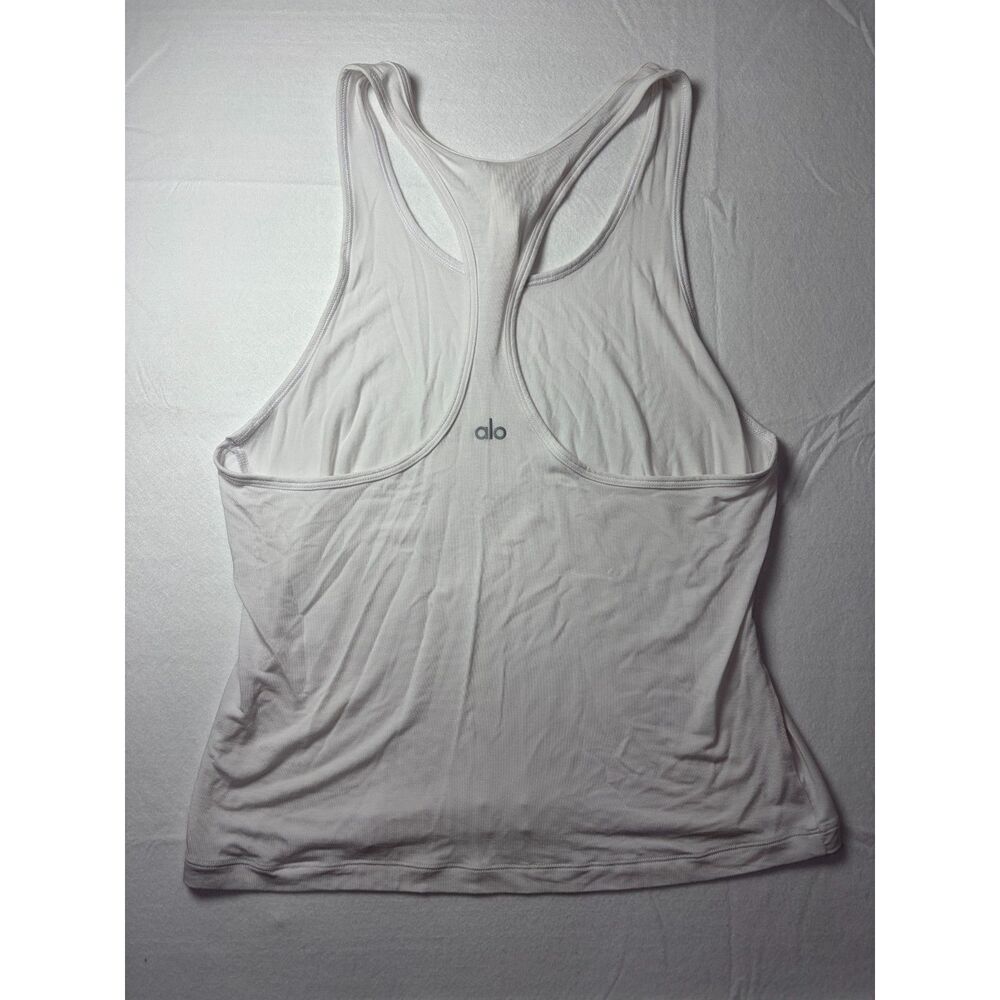 Alo Yoga White Modal Stretch Racerback Tank Top Size Small
